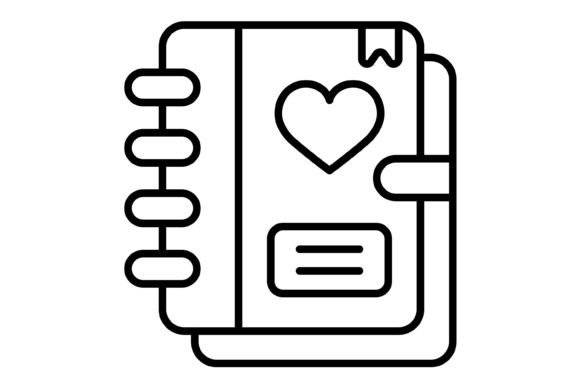 Diary Outline Icon: Crafting Visual Narratives with a Simple Line