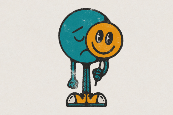 Happy Face Sad Face Smiley Mascot: Your Go-To Graphic
