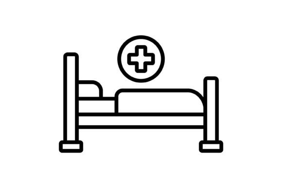 Hospital Bed Outline Icon: A Versatile Design Asset
