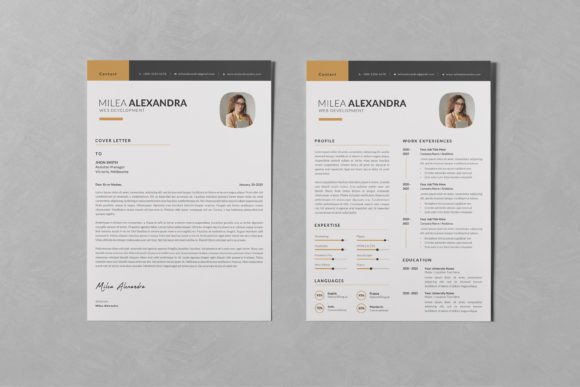 Modern Resume CV PSD Design Templates Vol 112: A Closer Look