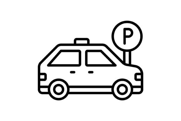 Parking Area Outline Icon: Versatile Design Asset for Modern Projects