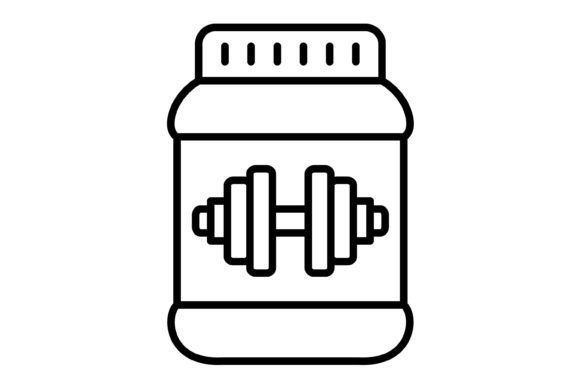 Protein Supplement Outline Icon: Clean Lines for Modern Branding