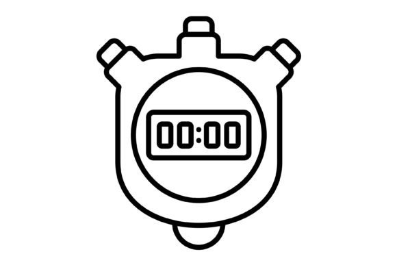 Stopwatch Outline Icon: A Modern Design Asset