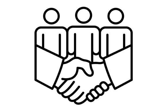 Teamwork Outline Icon: Versatility for Modern Projects