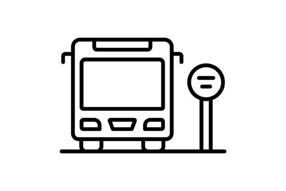 The Bus Stop Outline Icon: A Versatile Design Asset