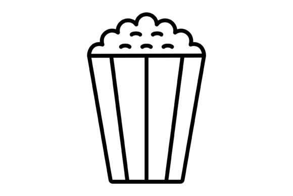 The Popcorn Outline Icon: A Modern Asset for Designers