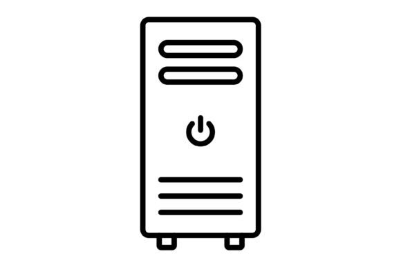 Tower Computer Outline Icon: The Ultimate Design Asset for Digital Clarity