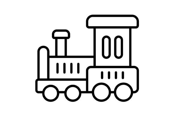 Toy Train Outline Icon: A Designer's Go-To Vector Asset