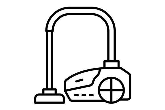 Vacuum Cleaner Outline Icon: A Clean Design Asset
